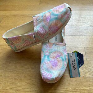 TOMS Pink Tie Dye Alpargata Slip On Comfort Moc Shoes ~ NWT!